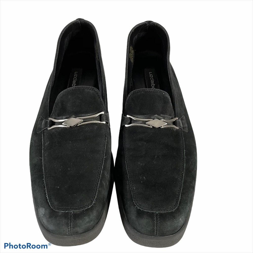 Liz Claiborne Loafer Silver Bit Green Suede Sz 10